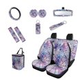 thumbnail image 1 of Jeiento Spider Web Auto Accessories Set of 13 Car Seat Covers with Steering Wheel Cover Seatbelt Pads Garbage Bag Rear View Mirror Cover Cup Coasters Key Chain Lipstick Holder Car Decor, 1 of 7