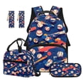 thumbnail image 1 of Jeiento Splatter Baseball Backpack and Lunch Box Set for Kids Boys 4 Piece Elementary School 17 Inch Backpack with Lunch Bag, Pencil Case, Bookmark for School Supplies, 1 of 7