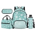 thumbnail image 1 of Jeiento Starfish 17 Inch Boys Girls Tear-Resistant Backpack Set 4-Piece Lunch Bag Pencil Case Water Bottle Holder Lightweight Large Capacity Schoolbag for Kids, Green, 1 of 7