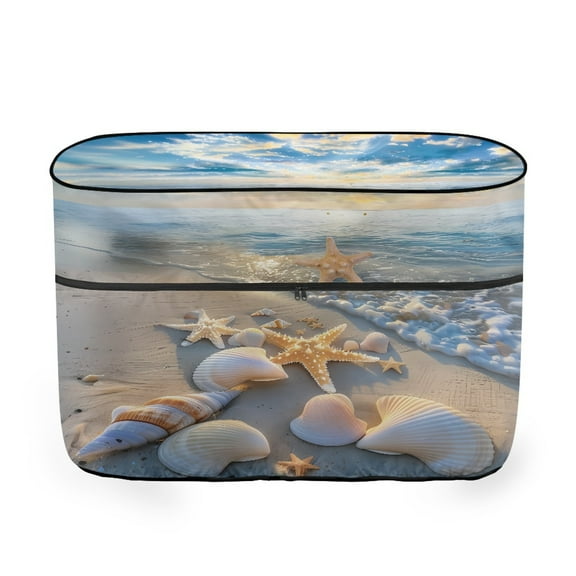 Jeiento Starfish Shell RV Propane Tank Cover,Washable Travel Trailer Dust Cover,Waterproof Double 40 Lb Propane Tank Cover for Camper Trailer,All Weather Protection Beach Style