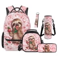thumbnail image 1 of Jeiento Strawberry Backpack Set of 5 Cute 17 Inch Soft Backpack with Lunch Bag Pencil Pouch for 9-12 Years Old Elementary to Middle School Kawaii Bookbag Set, 1 of 7