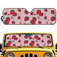 thumbnail image 1 of Jeiento Strawberry Windshield Sun Shade for 2007-2023 Wrangler Rubicon Sahara TJ JK JKU 2 & 4 Door-Blocks UV Rays Sun Visor Protector,Car Sun Shade Keep Your Vehicle Cool, 1 of 6