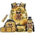 thumbnail image 1 of Jeiento Sunflower Backpack Set for 9-12 Years Old 5 Pcs Capybara 17 Inch Lightweight Bookbag with Insulated Lunch Bag Pencil Case for Elementary School Gift for Son, 1 of 8