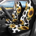 thumbnail image 1 of Jeiento Sunflower Car Seat Covers 2 Pcs Waterproof Car Seat Cover Cow Print Easy Installation Stretch Polyester Fabric Cover Universal Size Fit for Most Cars SUVs Trucks Sedans Van, 1 of 7