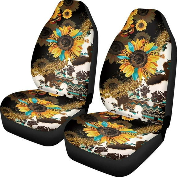 Jeiento Sunflower Car Seat Covers Front Seats Only for Men Southwest Aztec Auto Car Seat Cushion Covers Full Set of 2 Universal Fit for Most Cars,SUV,Sedan,Truck,Southwestern Native Style