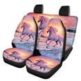 thumbnail image 1 of Jeiento Sunset 4PCS Car Seat Covers Full Set Running Horse Front&Rear Seat Cover for Auto Truck Van SUV Automotive Vehicle Interior Covers Full Wrap Backrest Protective Cover, 1 of 7