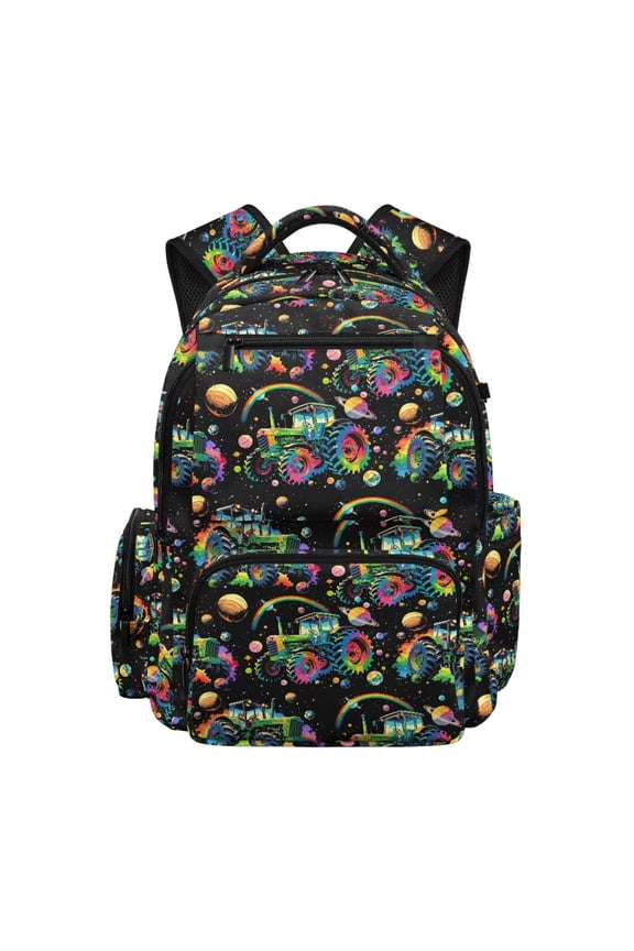 Tractor School Backpack for Boys, 17 Inch Lightweight Bag for Elementary Ages 9-12, 600D Breathable & Pockets