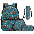 thumbnail image 1 of Jeiento Tractor School Backpacks for Kids Backpack with Lunch Box Pencil Case Water Bottle Holder, 4 Pcs Large Travel Back Pack Casual Daypack Backpacks for Middle School, Blue, 1 of 7