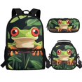 thumbnail image 1 of Jeiento Tree Frog Backpack for School Boys Elementary School Bag and Lunch Bag Set Pencil Case 3 In 1 Bookbag Preschool Middle School Back Packs Kids Child Girls Satchel Daypack, 1 of 7