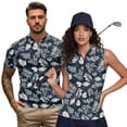 thumbnail image 1 of Jeiento Tropical Leaves His and Hers Matching Golf Shirts Women's Half Zip Sleeveless Golf Tank Tops Men's Quick Dry Short Sleeve Shirts Moisture Wicking Couple Golf Wear for Tennis Running Hiking, 1 of 7