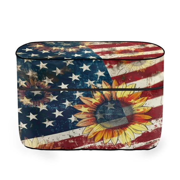 Jeiento USA Flag Propane Tank Cover for Travel Trailer Fits 40LB Dual Gas Tank Cover Sunflower RV Camper Propane Tank Cover Weather Resistant Heavy Duty RV Accessories