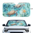 thumbnail image 1 of Jeiento Vintage Turtle Windshield Sun Shade Foldable Car Sunshades Car Interior Accessories Easy Storage Sun Protection for SUV Truck Van Sedans Auto Interior Protector, 1 of 6