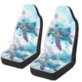 thumbnail image 1 of Jeiento Watercolor Sea Turtle Car Seat Covers Car Front Seat Cushion 2 Pack Auto Seat Cover Automotive Interior Protection Fit for Most Cars Sedan Truck SUV Van, 1 of 7