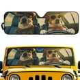 thumbnail image 1 of Jeiento Windshield Sun Shade,Fashion Dog Car Sunshade for Rubicon Sahara TJ JK JKU 2 & 4 Door-Blocks UV Rays Sun Visor Shield,Front Window Sun Shade Keeps Vehicle Cool, 1 of 6