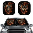 thumbnail image 1 of Jeiento Wolf Car Sun Shade Windshield Sunshade American Flag Car Front Window Sunshades 2 Pack Sun UV and Heat Reflector Silver Fabric Protect Car Interior Auto Accessories 4Th of July Decor, 1 of 7