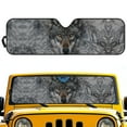 thumbnail image 1 of Jeiento Wolf Front Windshield Sunshade Fit for Jeep Wrangler JL/JLU 2018-2024 & Jeep Gladiator JT 2020-2024, 240T Foldable Window Shade Sun Visor Protector, 1 of 6
