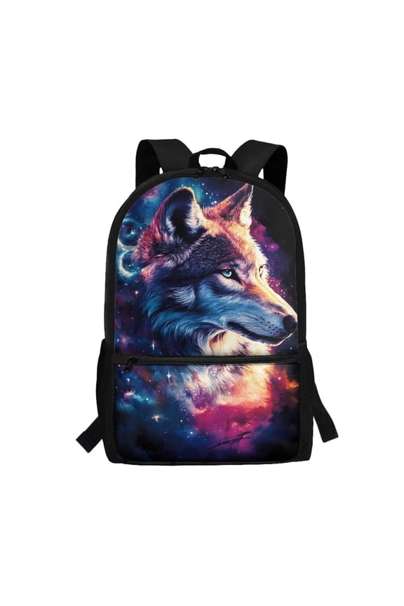 Wolf School Bags for Kids 14-16 Backpack for Girls Backpack for Boys Galaxy Sky High School 17inch Backpack Gifts for Birthday Christmas