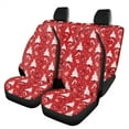 thumbnail image 1 of Jeiento Xmas Front and Rear Car Seat Covers Set of 4 Christmas Tree Front Bucket Saddle Blanket Split Rear Bench Cushion Covers Red Auto Accessory Fit for Van SUV Truck Festival Decoration, 1 of 7