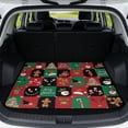 thumbnail image 1 of Jeiento Xmas Plaid Gingerbread Snowman All Weather Cargo Liner Heavy Duty Non Slip Rear Trunk Mat Fit Truck SUV Van, 1 of 7