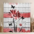 thumbnail image 1 of Jejeloiu Retro Flower Daisy Blackout Curtains,Red Graffiti Curtains Pack of 2 (38x45 Each),Old Barn Door Window Curtains For Girls,Lightweight Room Decorative, 1 of 6
