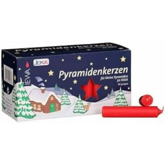 Jeka Kerzen Christmas Pyramid Carousel Candles, Medium 14mm - Red