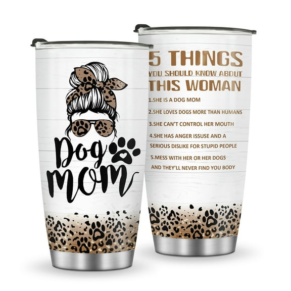 Jekeno Mothers Day Gifts，Birthday Gifts for Mom Nana & Mothers Day Gifts From Daughter Son，Mom Gifts Mother's Day Gifts For Grandma，Stainless Steel Dog Mom Tumbler 20oz，Stainless Steel