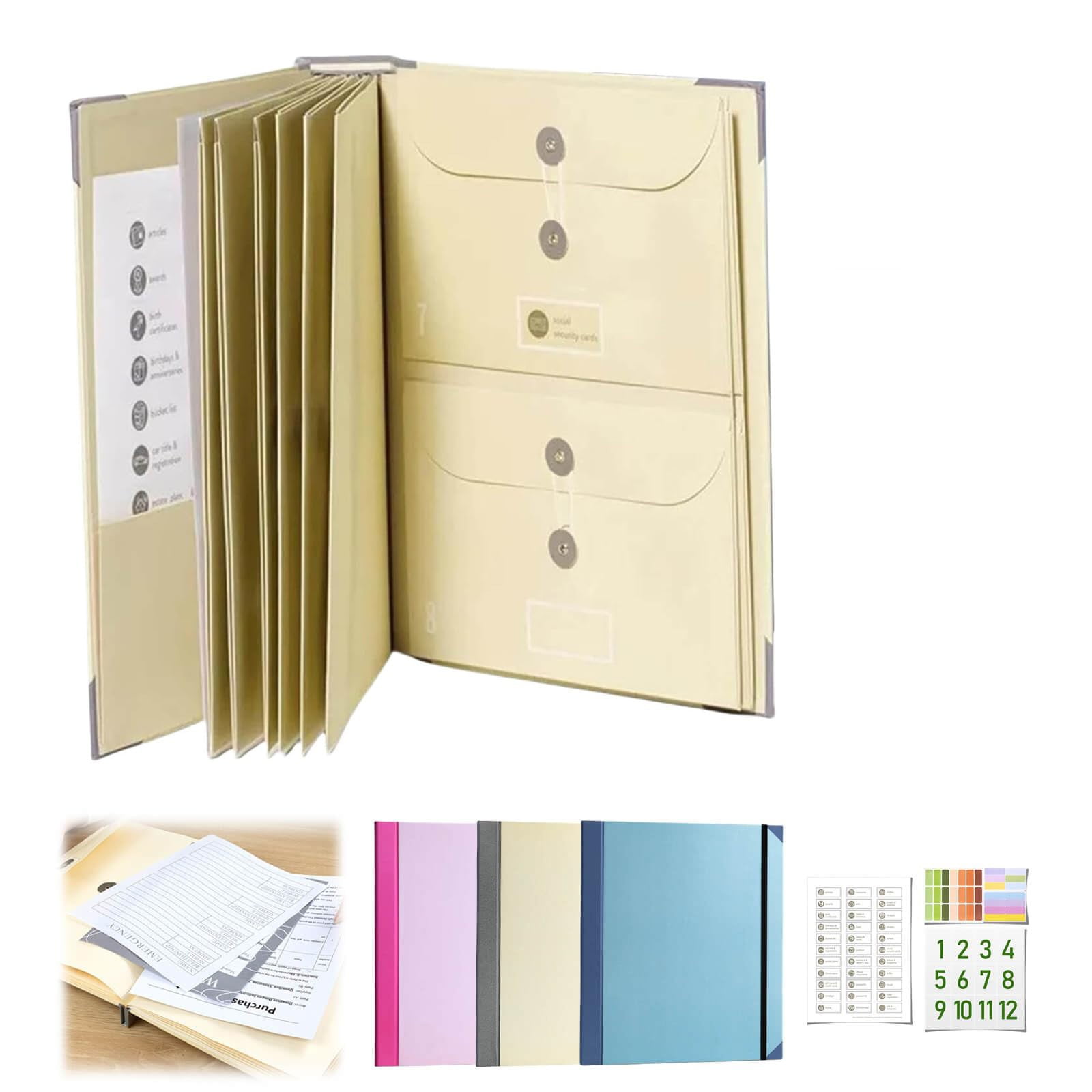 Jekersen Life Document Organizer Accordion File, Emergency Planning ...