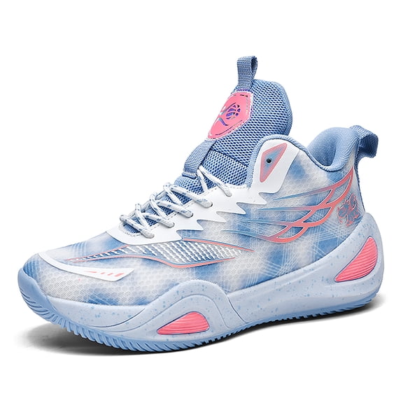 JekoUnisex's Basketball Shoes Breathable Men Non Slip Outdoor Fashion Women Sneakers White&Blue-5 Size 11.5