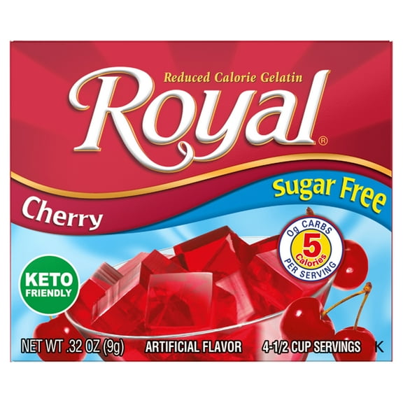 Jel Sert Royal Gelatin Cherry Flavor, Sugar Free, .32 oz Box