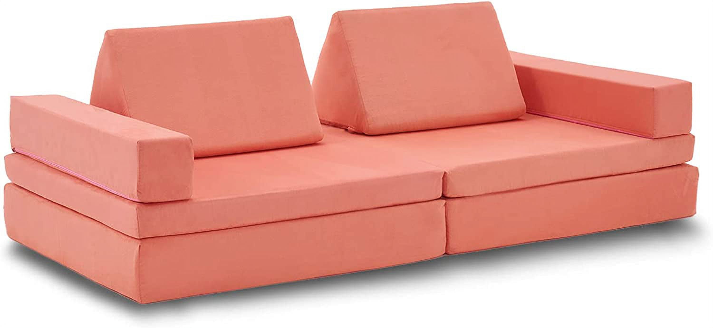  jela Kids Couch Large, Floor Sofa Modular Funiture for Kids  Adults, Playhouse Play Set for Toddlers Babies, Modular Foam Play Couch  Indoor Outdoor (56.7x28.3x17.3, Coral) : Clothing, Shoes & Jewelry