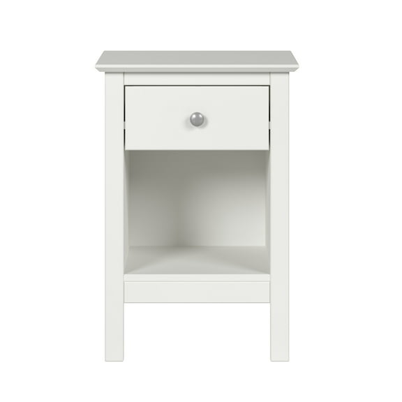Jela One Drawer End Table/Nightstand - White