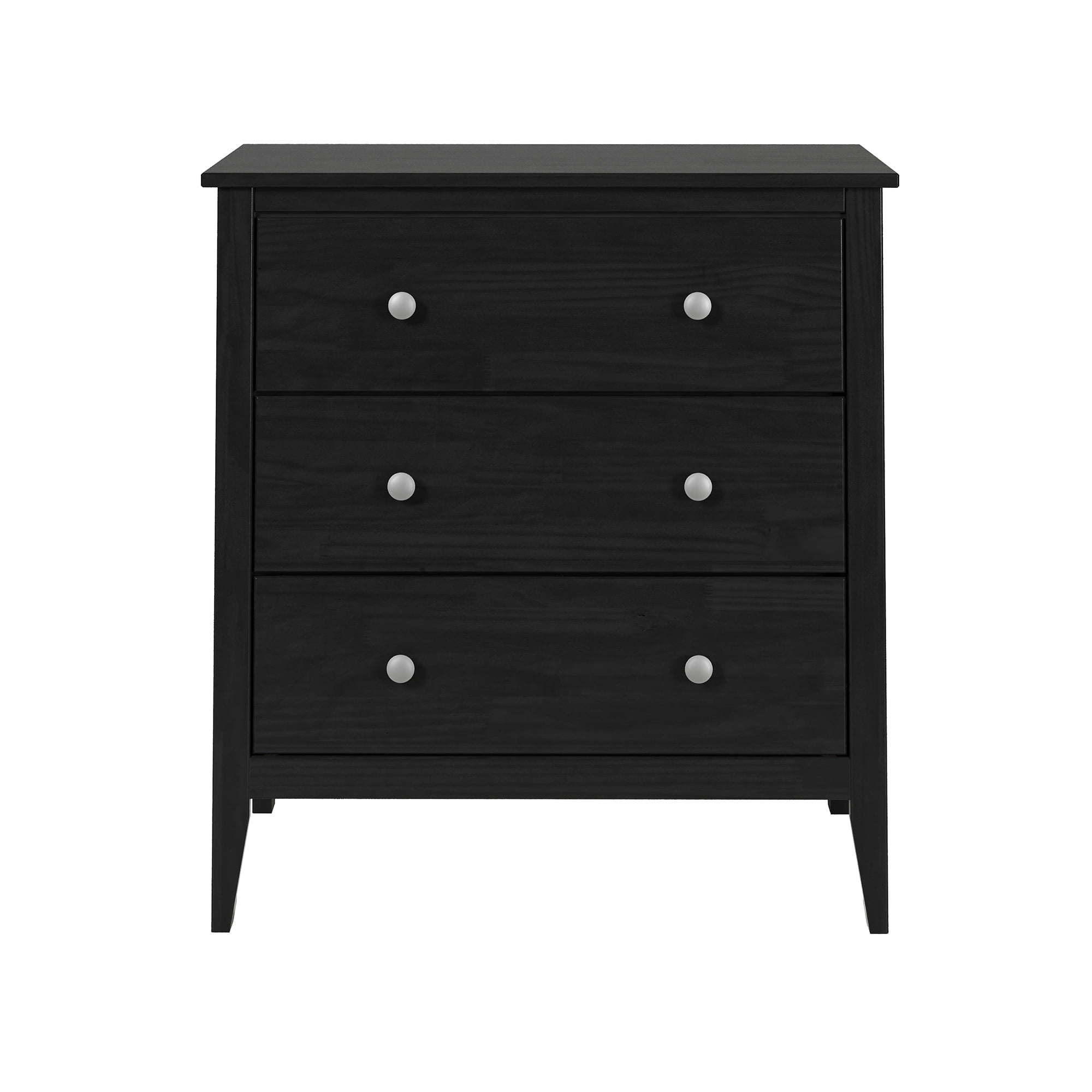 Jela Solid Wood 3 Drawer Dresser - Black - Walmart.com