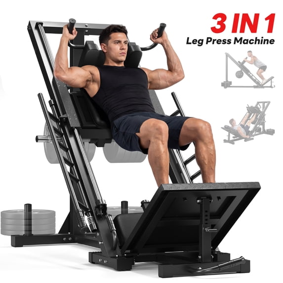 FORGEMUS 1100lb Leg Press Machine,Hack Squat Machine with linear bearings for Home Gym,with 100 LB Weight Plate workout equipment for Strength Training