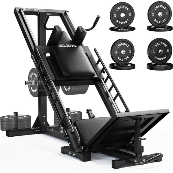 Jelens 1100lb Leg Press Machine,Hack Squat Machine with linear bearings for Home Gym,with 220 LB Weight Plate Combo for Strength Training