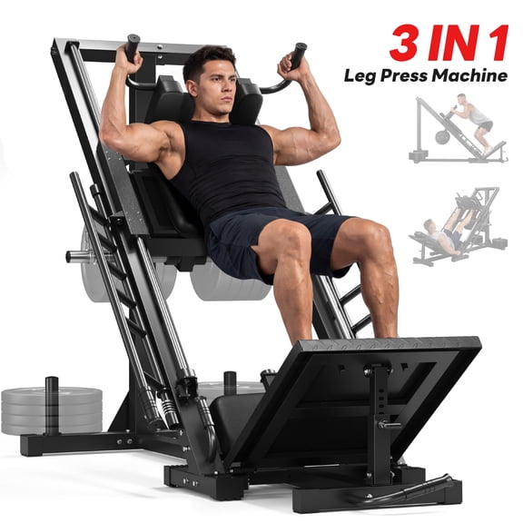 1100lb Leg Press & Hack Squat Machine,Linear Bearings Non-Slip Foot Plate,Home Gym Leg Workout Equipment for Strength Training