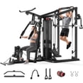 thumbnail image 1 of FORGEMUS Smith Machine Power Cage, Multi-Function Home Gym System with 150LB Weight Stack,LAT Station for Full Body Strength Training, 1 of 13