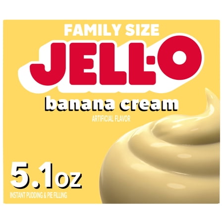 Jell-O Banana Cream Artificially Flavored Instant Pudding & Pie Filling Mix, Family Size, 5.1 oz. Box