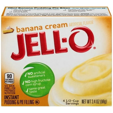 Jell-O Banana Cream Instant Pudding Mix & Pie Filling (Pack of 4)