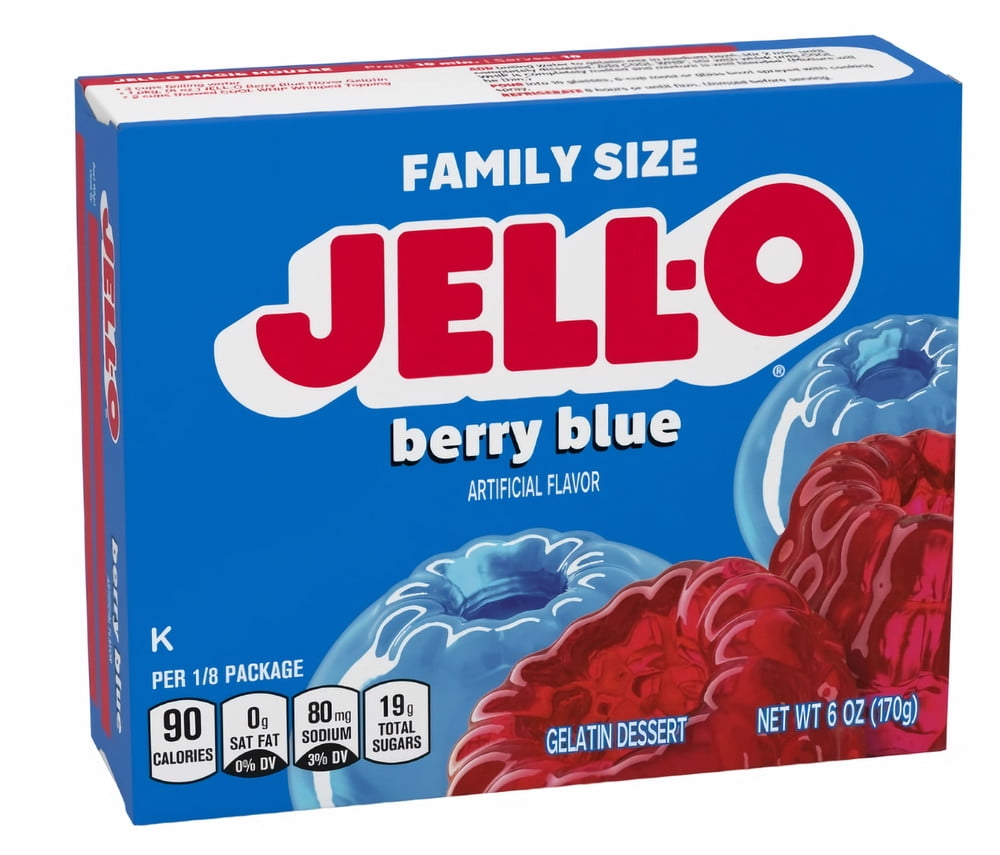 Jell-O Berry Blue Gelatin Dessert Mix 6 oz (Pack of 5) - Walmart.com