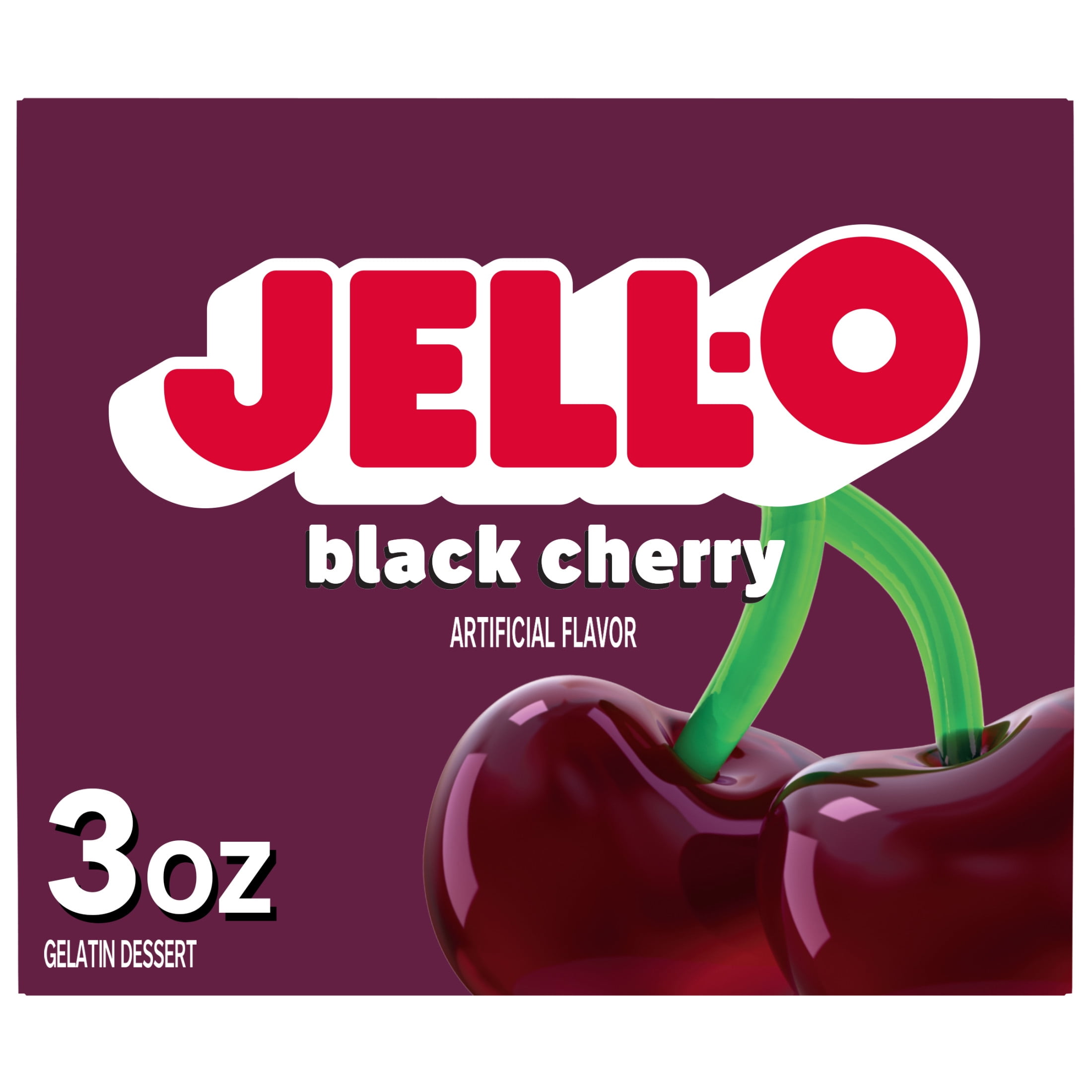 Jell-O Black Cherry Gelatin Dessert Mix, 3 oz Box