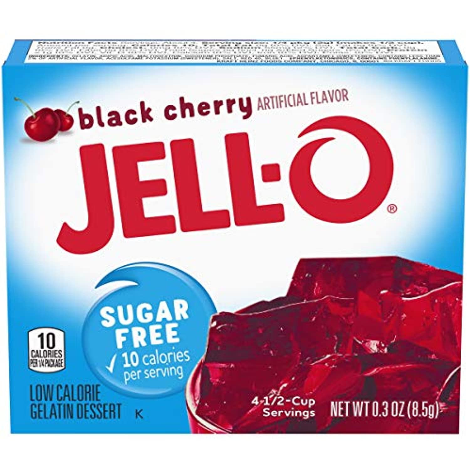 Jell-O Black Cherry Gelatin Mix, 0.3 oz Box - Walmart.com
