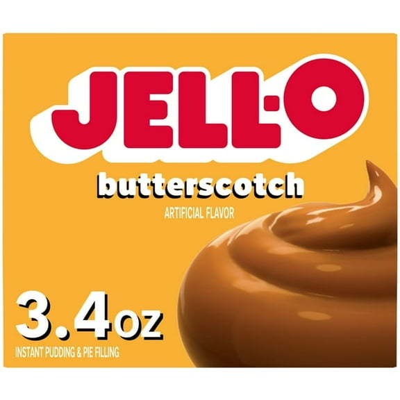 Jell-O Butterscotch Artificially Flavored Instant Pudding & Pie Filling Mix 3.4 oz Box (Pack of 4)