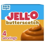 Jell-O Butterscotch Zero Sugar Instant Reduced Calorie Pudding & Pie Filling Mix, 1 oz Box