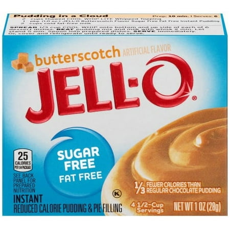 Jell-O Butterscotch Sugar Free & Fat Free Instant Pudding & Pie Filling Mix (Pack of 32)