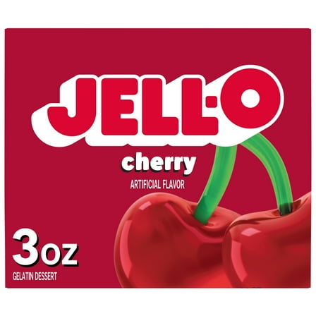 Jell-O Cherry Gelatin Dessert Mix, 3 oz Box