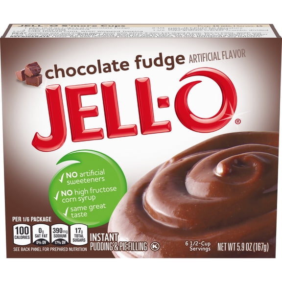 Jell-O Chocolate Fudge Instant Pudding & Pie Filling Mix, 5.9 oz Box