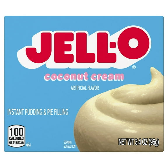 Jell-O Coconut Cream Artificially Flavored Instant Pudding & Pie Filling Mix, 3.4 oz Box (Pack of 4)