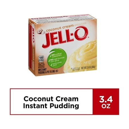 Jell-O Coconut Cream Instant Pudding & Pie Filling Mix 3.4 oz (Pack of 24)
