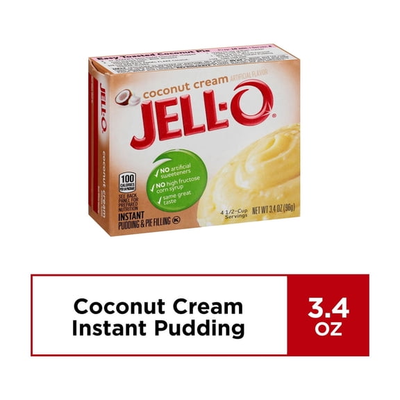 Jell-O Coconut Cream Instant Pudding & Pie Filling Mix 3.4 oz (Pack of 2)
