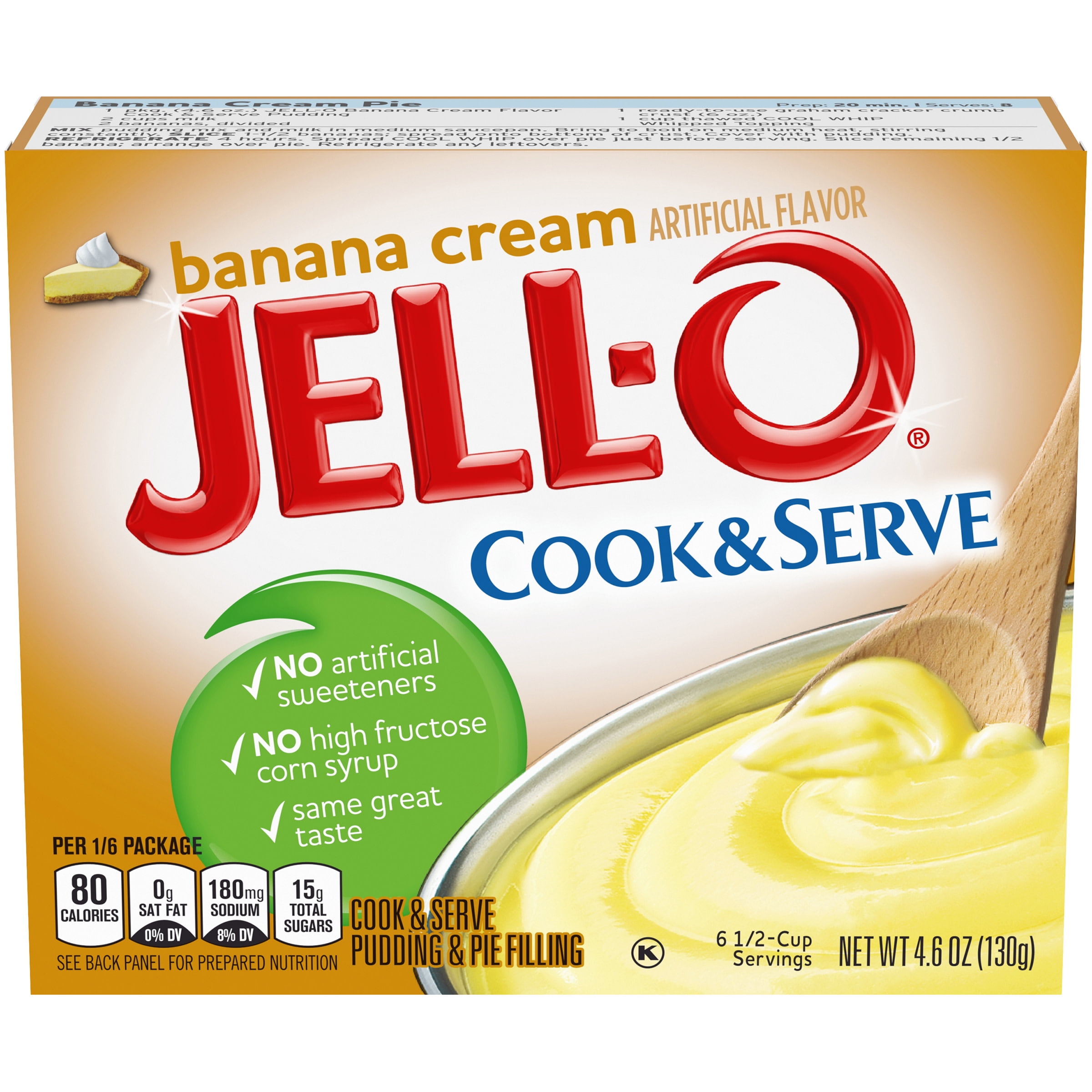 Jell-O Cook & Serve Banana Cream Pudding & Pie Filling Mix, 4.6 oz